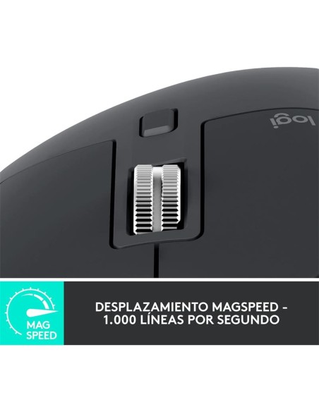 RATON LOGITECH MX MASTER 3S WIRELESS 8000DPI 7 BOTONES BLACK