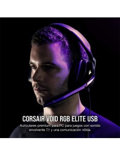 AURICULARES + MICROFONO CORSAIR VOID USB ELITE GAMING HEADSET RGB 7.1 BLACK 2