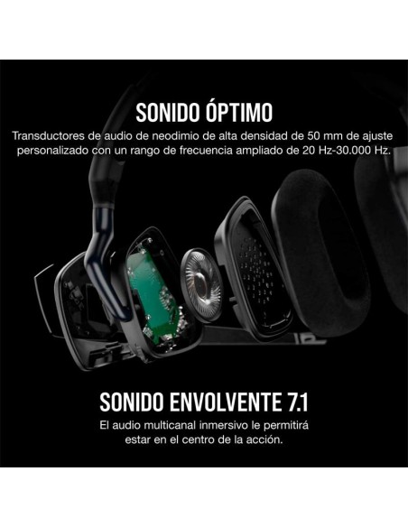 AURICULARES + MICROFONO CORSAIR VOID USB ELITE GAMING HEADSET RGB 7.1 BLACK