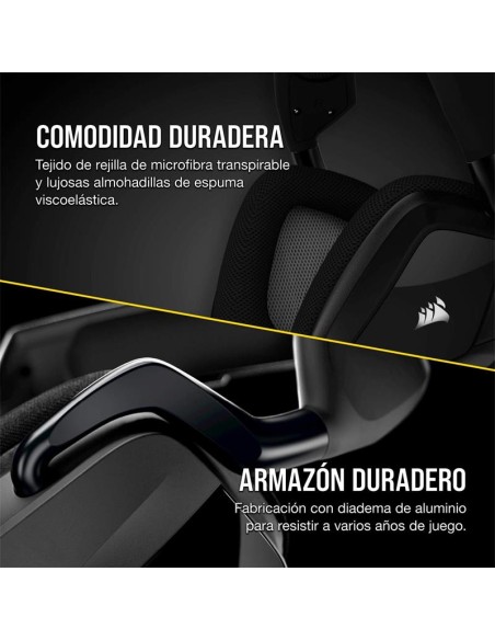 AURICULARES + MICROFONO CORSAIR VOID USB ELITE GAMING HEADSET RGB 7.1 BLACK