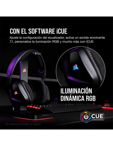 AURICULARES + MICROFONO CORSAIR VOID USB ELITE GAMING HEADSET RGB 7.1 BLACK