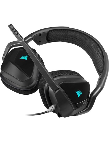AURICULARES + MICROFONO CORSAIR VOID USB ELITE GAMING HEADSET RGB 7.1 BLACK