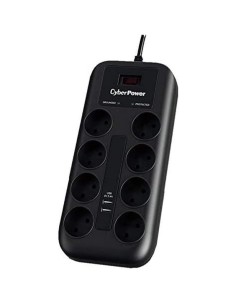 REGLETA CYBERPOWER 8XSCHUKO + 2XUSB 1.8M CON INTERRUPTOR