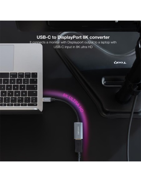 CABLE CONVERSOR USB-C THUNDERBOLT 3 A DISPLAYPORT 15CM GREY
