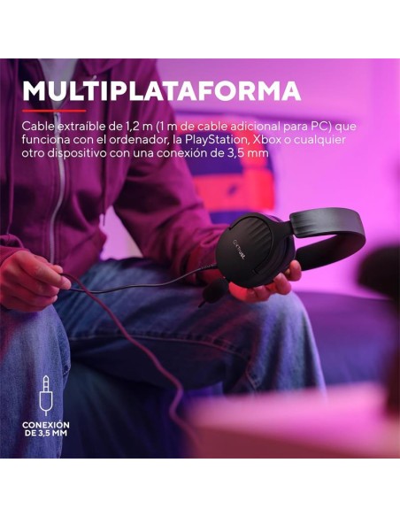 AURICULARES + MICROFONO TRUST GAMING GXT 489 FAYZO HEADSET MULTI BLACK
