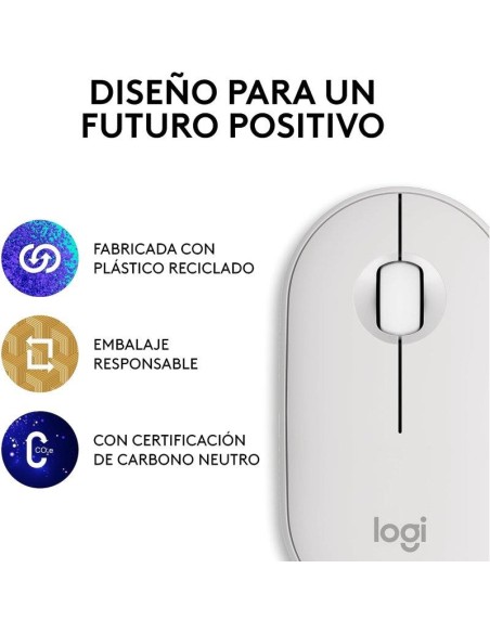 RATON LOGITECH PEBBLE 2 M350S WIRELESS WHITE