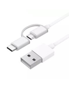 CABLE XIAOMI USB-A/M A MICRO USB / USB-C 1M WHITE