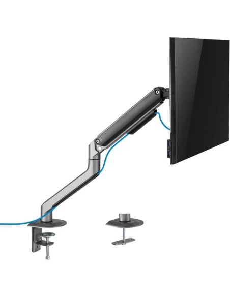 SOPORTE DE MESA TV MONITOR TOOQ ERGONOMICO ASISTIDO 17-32 BLACK/SILVER