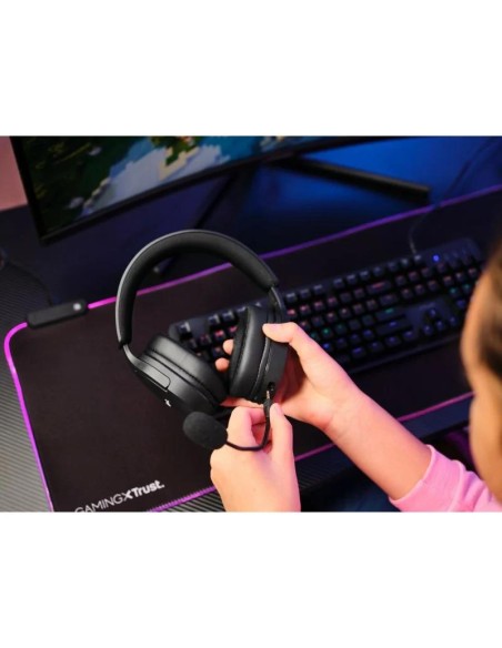 AURICULARES + MICROFONO TRUST GAMING RGB GXT 491 FAYZO HEADSET WIRELESS