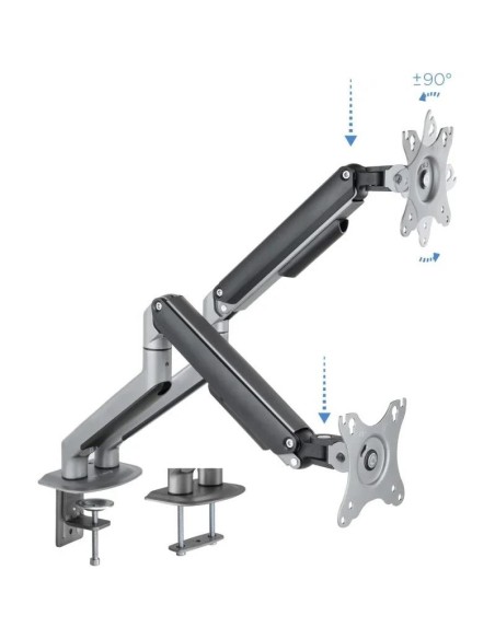 SOPORTE DE MESA TV/MONITOR TOOQ DB4132TNR-G 17-32 2 BRAZOS ASISTIDO GREY