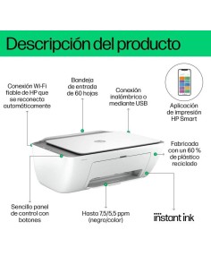 IMPRESORA HP DESKJET MULTIFUNCION 2820E COLOR WIFI WHITE 2