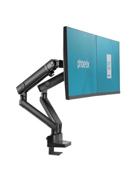 SOPORTE DE MESA TV/MONITOR PHOENIX 17-32 2 BRAZOS USB RESORTE GAS BLACK