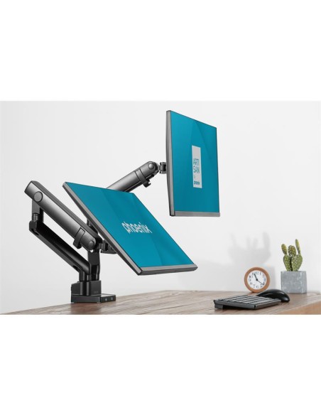 SOPORTE DE MESA TV/MONITOR PHOENIX 17-32 2 BRAZOS USB RESORTE GAS BLACK