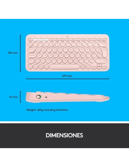 TECLADO LOGITECH K380 TKL BLUETOOTH MULTI-DEVICE ROSE