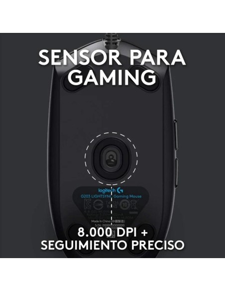 RATON LOGITECH G203 LIGHTSYNC RGB USB BLACK