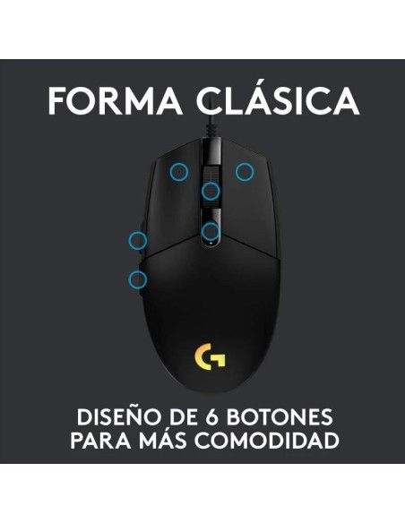 RATON LOGITECH G203 LIGHTSYNC RGB USB BLACK