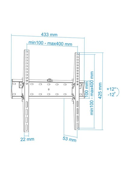 SOPORTE PARED TV/MONITOR TOOQ 32-55 40KG INCLINABLE BLACK