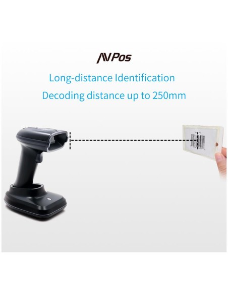 LECTOR AVPOS CODIGOS 1D + 2D +QR BT230 WIRELESS 2.4 + BLUETOOTH + USB