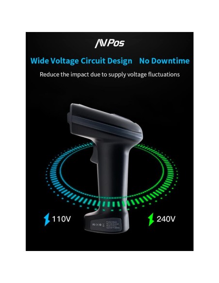 LECTOR AVPOS CODIGOS 1D + 2D +QR BT230 WIRELESS 2.4 + BLUETOOTH + USB