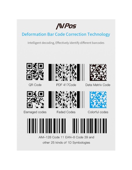 LECTOR AVPOS CODIGOS 1D + 2D +QR BT230 WIRELESS 2.4 + BLUETOOTH + USB