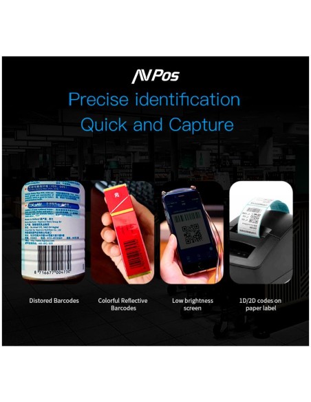 LECTOR AVPOS CODIGOS 1D + 2D +QR BT230 WIRELESS 2.4 + BLUETOOTH + USB