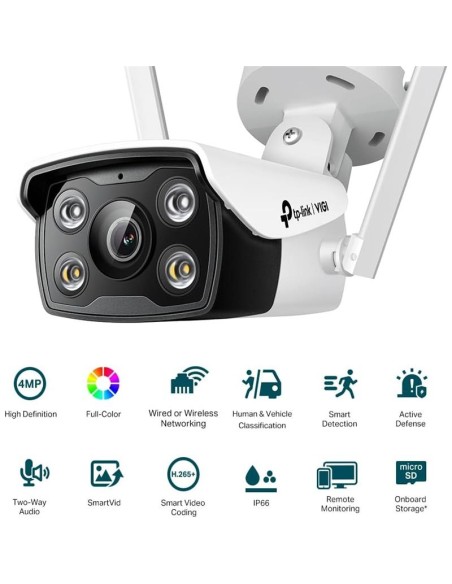CAMARA IP TP-LINK VIGI BULLET 4MP 4MM IR 30M IP66 CC