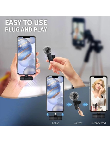 MICROFONO RECEPTOR ONEWAY USB C LAVALIER 2 MICROFONOS PINZA WIRELESS