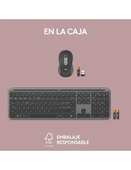 TECLADO + RATON LOGITECH MK950 SIGNATURE SLIM BUSINESS WIRELESS BT BLACK