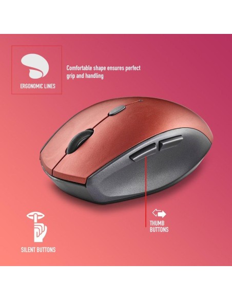 RATON NGS BEE RED ERGONOMICO WIRELESS SILENT RED