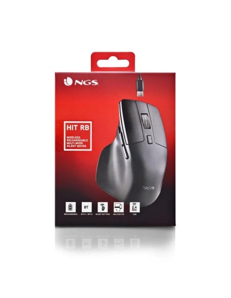 RATON NGS HIT-RB ERGONOMICO RECARGABLE BT WIRELESS MULTI BLACK