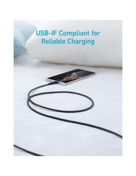 CABLE ANKER 310 USB-A TO USB-C TRENZADO 0.9M 45W BLACK