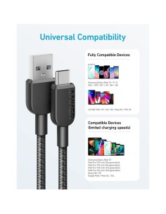 CABLE ANKER 310 USB-A TO USB-C TRENZADO 0.9M 45W BLACK 2