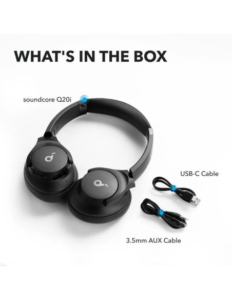 AURICULARES ANKER SOUNDCORE Q20I WIRELESS BLUETOOTH USB-C BLACK