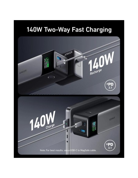 POWERBANK ANKER 737 GEN2 2XUSB-C + 1XUSB-A 140W FAST CHARGE 24000MAH BLACK