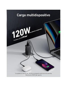 CARGADOR ANKER 737 PRIME 120W FAST CHARGE 2XUSB-C + 1XUSB-A BLACK 2