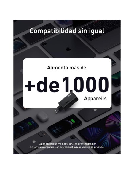 CARGADOR ANKER 737 PRIME 120W FAST CHARGE 2XUSB-C + 1XUSB-A BLACK