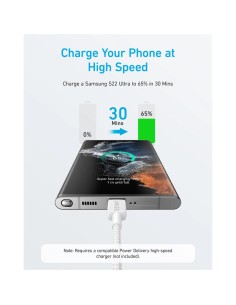 CABLE ANKER 322 USB-C TRENZADO 0.9M 60W WHITE 2