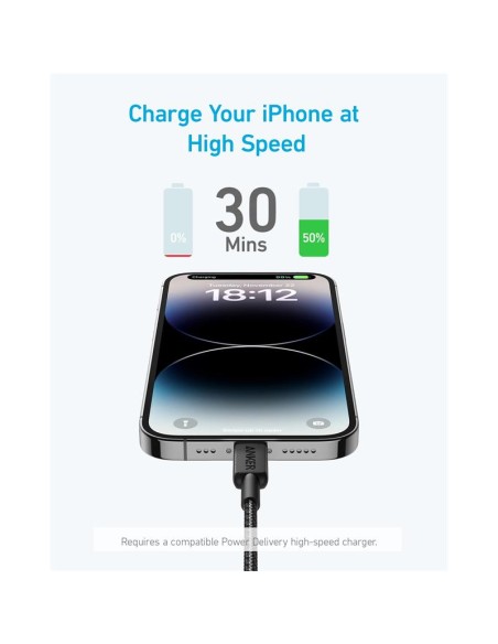 CABLE ANKER 322 USB-C TO LIGHTNING 1.8M BLACK