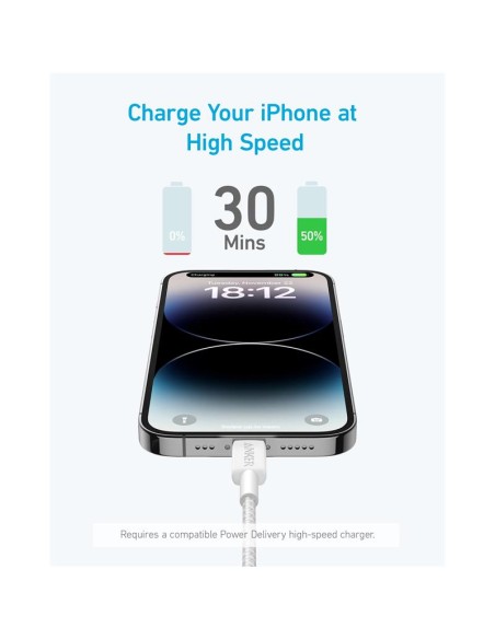 CABLE ANKER 322 USB-C TO LIGHTNING 1.8M WHITE