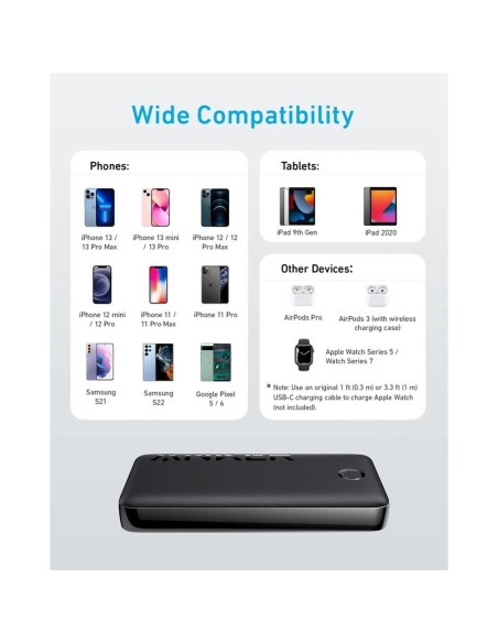 POWERBANK ANKER 335 20000MAH 15W USB-C BLACK