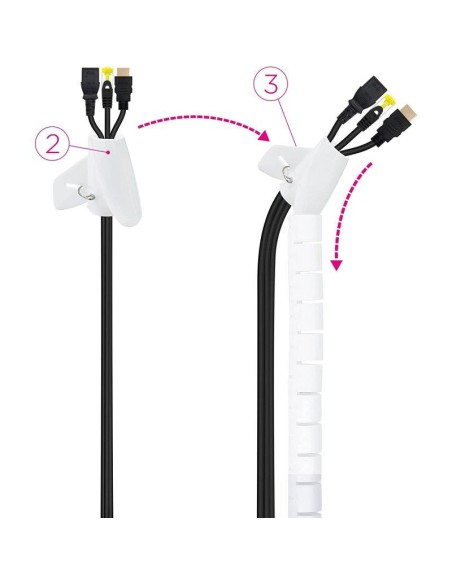 ORGANIZADOR DE CABLE NANOCABLE FLEXIBLE 25MM 3M WHITE