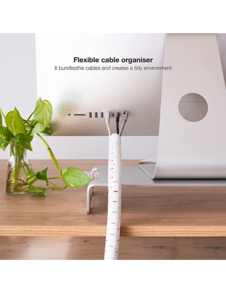 ORGANIZADOR DE CABLE NANOCABLE FLEXIBLE 25MM 3M WHITE