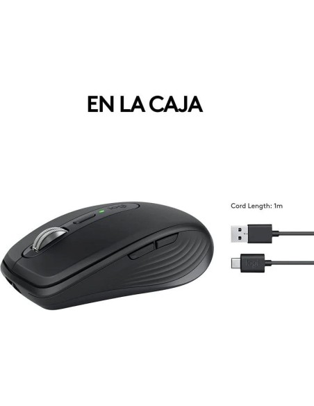 RATON LOGITECH MX ANYWHERE 3S WIRELESS BT 8000DPI 6 BOTONES BLACK