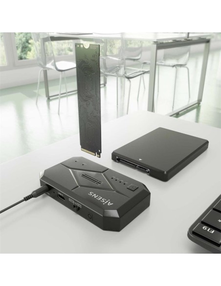 DOCK STATION CLONE AISENS 3.5/2.5 SATA M2 NVME USB 3.0 BLACK
