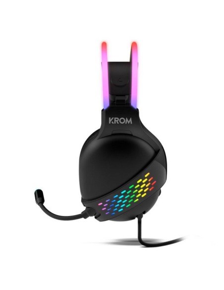 AURICULARES + MICROFONO GAMING KROM KLAIM RGB HEADSET BLACK