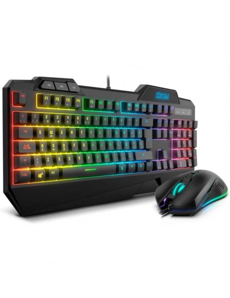TECLADO + RATON GAMING KROM KRUSHER USB RGB SEMIMECANICO BLACK