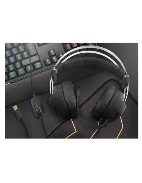 AURICULARES KROM KODE GAMING RGB USB BLACK/ORANGE
