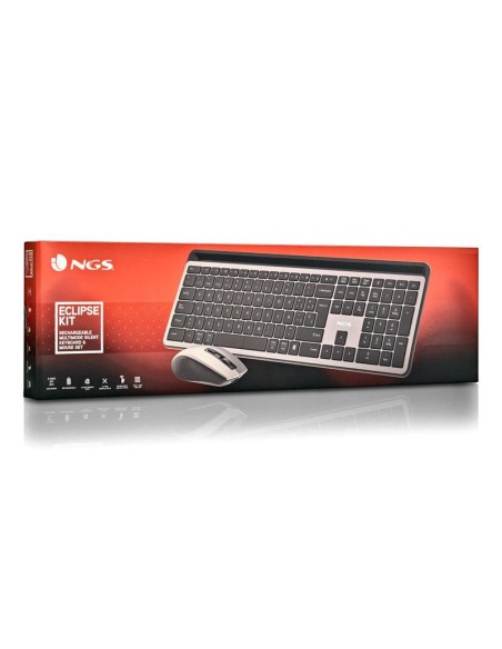 TECLADO + RATON NGS ECLIPSE SLIM SILENT WIRELESS BT MULTI RECARGABLE GREY
