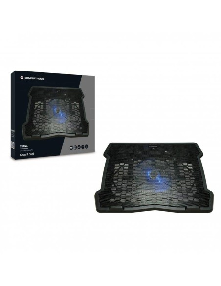 SOPORTE REFRIGERADOR NOTEBOOK CONCEPTRONIC ALUMINIO 15.6 ERGONOMICO BLACK