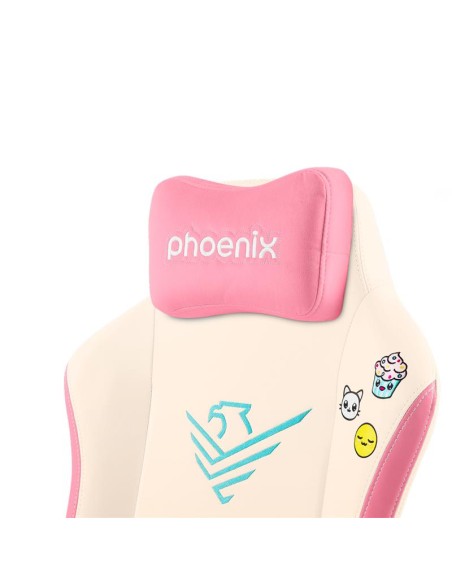 SILLA GAMING PHOENIX NOVA CUERO CREAM EDITION WHITE/PINK